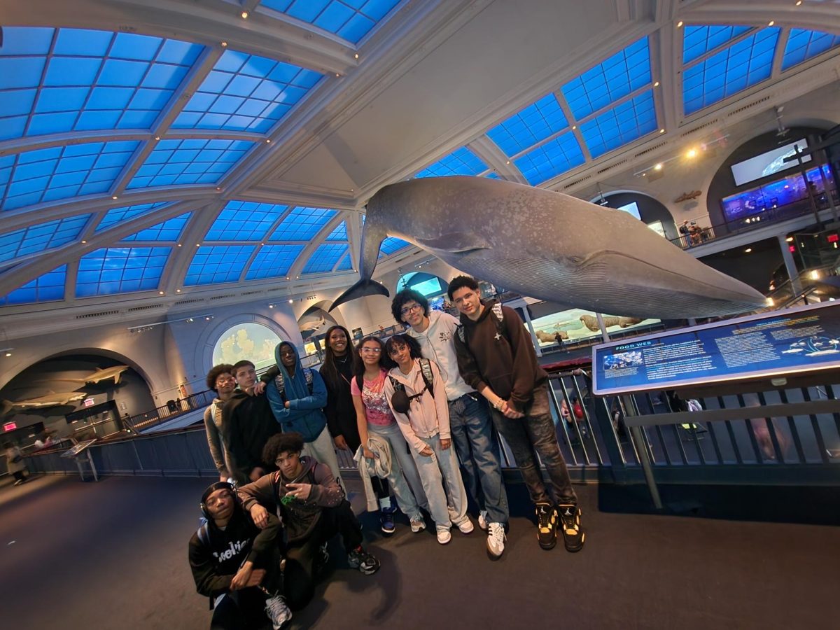 Mrs. Faulk's class posing for a picture in the planetarium